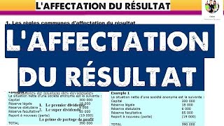 Laffectation du résultat [upl. by Sudoeht]