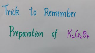 Trick to remember Preparation of K2Cr2O7👍ASN CHEMISTRY [upl. by Wettam49]