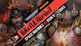 10TH EDITION Space Marines vs Chaos Space Marines  Warhammer 40k Battle Report [upl. by Angelique]