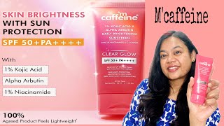 Mcaffeine 1 kojic amp Alpha arbutin Daily Brightening Sunscreen with SPF50 [upl. by Dale173]