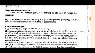 Green ManuringGreen Leaf Manuring  Procedure Advantages amp Disadvantages  SSAC Hindi Explanation [upl. by Dnalyr196]