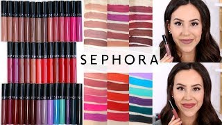 Sephora Cream Lip Stain Liquid Lipstick  REVIEW ALL 40 SHADES Lip amp Arm Swatches [upl. by Gilead210]