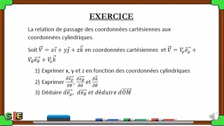 SYSTEMES DE COORDONNES CARTESIENCYLINDRIQUE  EXERCICE CORRIGE [upl. by Rai]