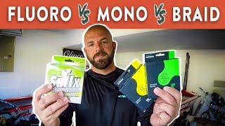 Fishing LINE Types 101  When to Use Mono Fluoro or Braid [upl. by Yblok]