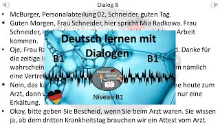 Dialoge B1  Deutsch lernen durch Hören  3 [upl. by Heringer]