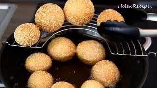 SESAME BALL RECIPE  Bánh rán  Bánh Cam  Helens Recipes [upl. by Hteb908]