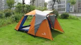 Waterproof Double Layers 34 Person Automatic Family Camping Tent with 4 Doors [upl. by Arihay]