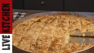 Εύκολη Τυρόπιτα Επαγγελματική ΓέμισηHow To Make Tiropita  Greek Feta Cheese Pie Live Kitchen [upl. by Zeni]