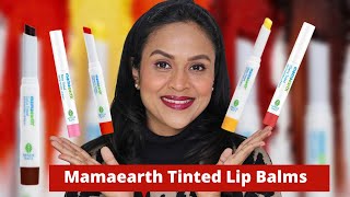 Mamaearth Tinted Lip Balms Review  Swatches Of All Shades  Shalini Srivastava [upl. by Mirabella]