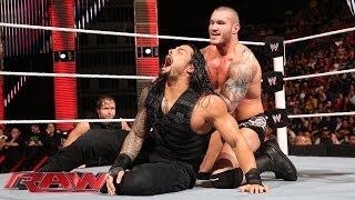 Roman Reigns vs Randy Orton Raw April 28 2014 [upl. by Oiralednac]