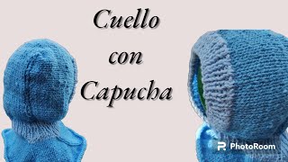 🧶Cuello con Capucha tejido a Dos Agujas paso a paso [upl. by Aratal]