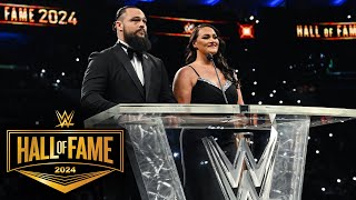 Taylor and Mika Rotunda pay respects to Bray Wyatt 2024 WWE Hall of Fame highlights [upl. by Lolly]