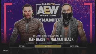 AEW Fight Forever Malakai Black VS Jeff Hardy Barbwire Death Match [upl. by Pavkovic]