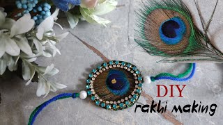 How to make rakhi at home  rakhi making  rakhi making ideas at home  DIY rakhi [upl. by Eatnuahs]