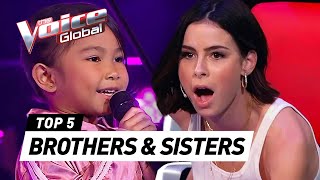 TOP 10  The CUTEST SIBLINGS sing together in The Voice Kids [upl. by Yltnerb]