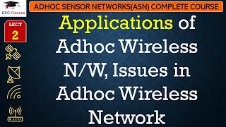 L2 Applications of Adhoc Wireless NW Issues in Adhoc Wireless Network  ASN Lectures in Hindi [upl. by Nich]