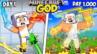 I Survived 1000 Days as an ELEMENTAL GOD in Minecraft Minecraft Compilation [upl. by Eignav]