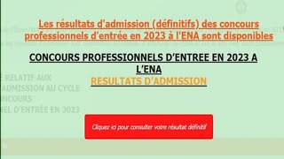 Concours De LENA 2022  Résultat 2e Tour Du Concours Direct Et Définitif Du Concours Professionnels [upl. by Eitsyrc]