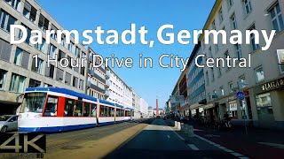 Darmstadt quotCity of Sciencequot 1 Hour Drive Germany 2022  AllAround 4K 60fps Virtual Drive Tour [upl. by Rediah]