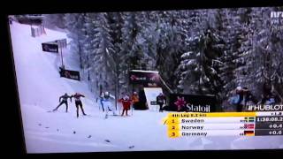 Petter Northug Jr KNUSER Marcus Hellner på OSLO 2011 VM i STAFETT [upl. by Cicenia]