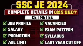 SSC JE 2024  Syllabus  Job Profile  Salary  Promotion  Complete Details in ONE SHOT [upl. by Tolliver142]