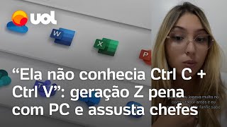 Jovens da geração Z enfrentam dificuldades com o computador Não conhecia CtrlC  CtrlV confira [upl. by Fabrin]