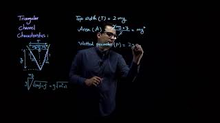 Characteristics of triangular open channels wetted perimeter top width crosssectional area [upl. by Adele]