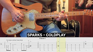 Sparks Coldplay Cover • Guitar Tab • Tutorial • Lesson [upl. by Donia]