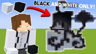 Building ONLY With BLACK And WHITE Blocks in Minecraft [upl. by Dru]