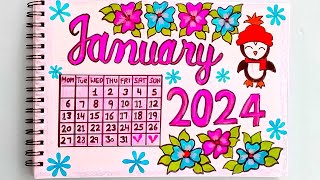 DIY JANUARY CALENDAR 📆 Bullet Journal  Decoration Organization Ideas ✨✨ [upl. by Annehsat]