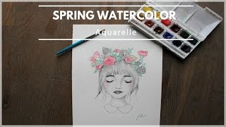 Spring watercolor  Aquarelle ♥ [upl. by Laurence]