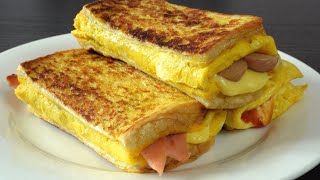 Egg toast  Egg sandwich  Egg cheese sandwich  MOST DELICIOUS  EASY breakfast recipe [upl. by Noda]