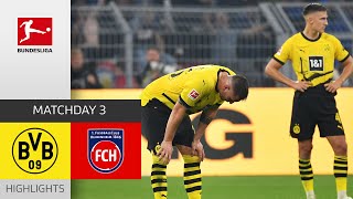 Borussia Dortmund  1 FC Heidenheim 22  Highlights  Matchday 3 – Bundesliga 202324 [upl. by Schick]