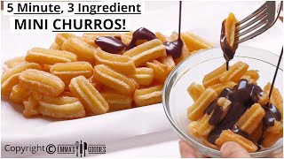 3 Ingredient MINI CHURROS  EASY Churros Recipe  How to make MINI CHURROS [upl. by Guss]