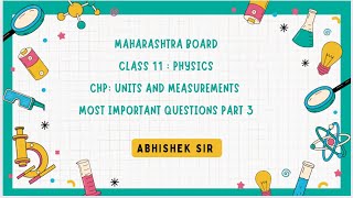 Units amp Measurements Most important questions Part 3  Class 11 Physics class11physics students [upl. by Palmore]