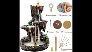 Famiry Backflow Incense Burner Waterfall Incense Burner Holder Mountain Tower Incense Holders [upl. by Agan168]