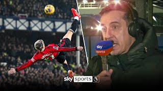 Gary Neville reacts to Alejandro Garnachos WONDERGOAL 😱 [upl. by Pish]