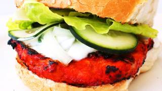 How To Make Tandoori Chicken Burger  Video Recipe [upl. by Satsok]