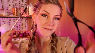 Your Personal Eyebrow Mapping Shaping Plucking amp Trimming 💖 Layered ASMR Sounds Face Touching [upl. by Atnad]