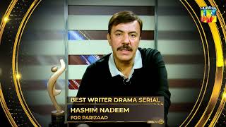 Hashim Nadeem wins Best Writer Drama Serial Award for Parizaad [upl. by Alexina]