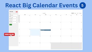 React Big Calendar Crud App  Add Update Delete Event Part 5 [upl. by Ellebasi]