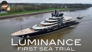 Yacht Project LUMINANCE  first sea trial  Lürssen shipyard [upl. by Janik]