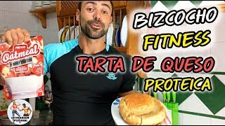 BIZCOCHO PROTEICO  TARTA DE QUESO FITNESS  OATMEAL AVENA [upl. by Touber]