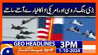 Moment Russian Fighter Jet Swoops Past US Aircraft  Geo News 3PM Headlines 1 October 2024 [upl. by Arima]