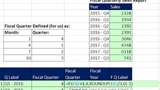 Highline Excel 2016 Class 09 Date Formulas and Date Functions including Fiscal Quarter amp Year [upl. by Eenar322]