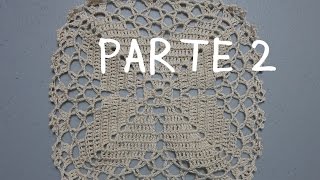 PARTE 2 DE 4 CUADRO O PASTILLA PARA MANTEL A CROCHET  Labores Angélika [upl. by Anzovin]