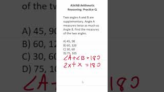 ASVABPiCAT Arithmetic Reasoning Practice Test Q Supplementary Angles acetheasvab w grammarhero [upl. by Jacquelin211]