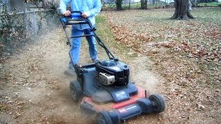 Mulching Leaves with a Lawn Mower Fall Clean Up [upl. by Yoreel]