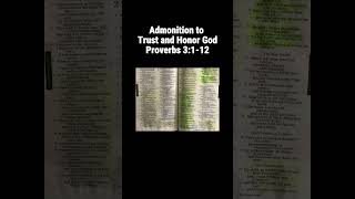 Admonition to Trust and Honor God Proverbs 3112bible bibleverse holyscripture [upl. by Arvin765]