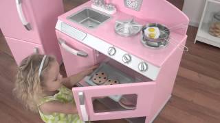 Girls Fun Pink Wooden Play Kitchen Toys  Watch KidKrafts Toy Review [upl. by Sheryl]